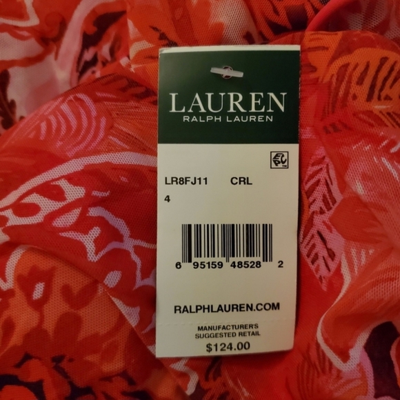 RALPH LAUREN Flyaway Strapless Swimsuit size 4
